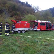 Waldbrand Übung in Nasswald